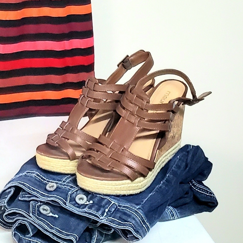 Maurices Cork Wedge Sandals